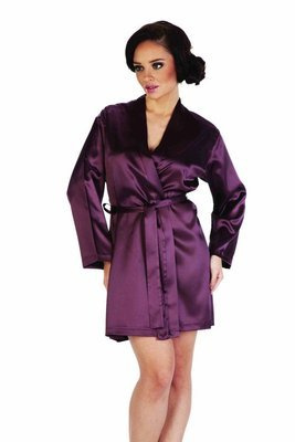 797 Klassischer Forex Damenbademantel - Pflaume/Pflaume