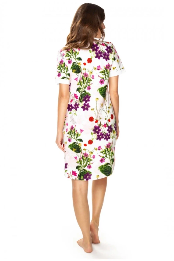 86669 Nataly Möwen-Nachthemd mit Blumendruck