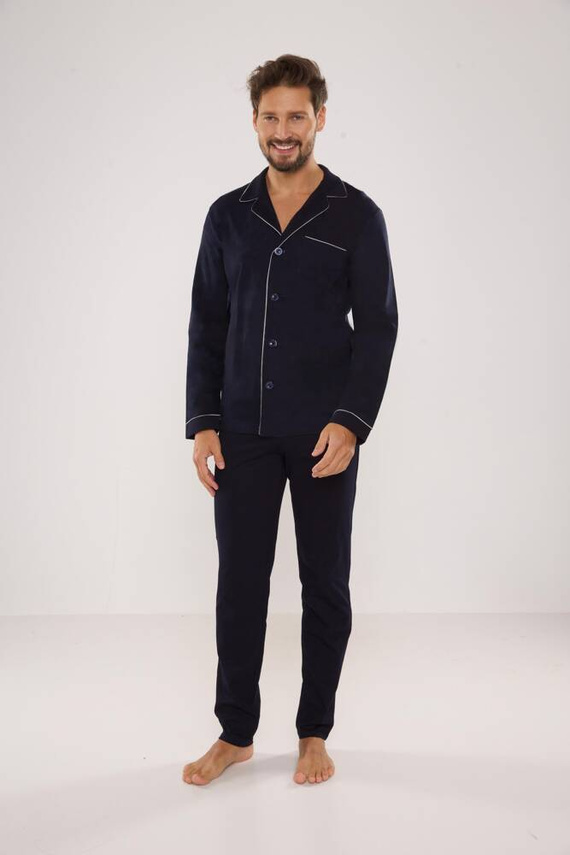 729 Norberto Herren Schlafanzug De Lafense - navy blau