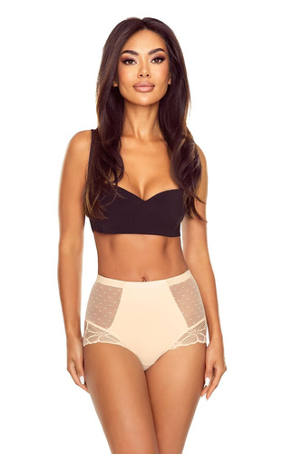 Damen-Slip Lapinee Livia 5045 Hoher Bund Bauchformend Spitze - Beige
