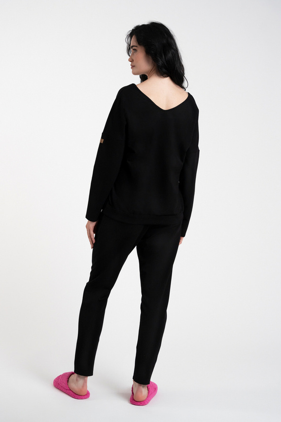 Karina Damen Langarmset, Hose Italian Fashion - schwarz