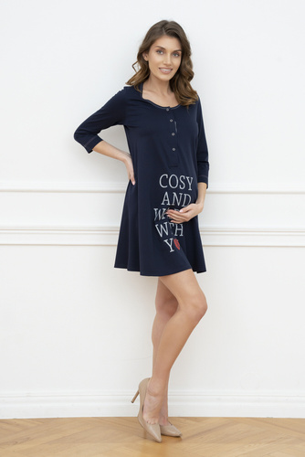 Balm Schwangerschaft und Stillen Shirt. 3/4 Ärmel Italia Fashion - navy blau