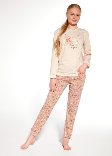 594/187 592/187 Cornette Bears Mädchenpyjama | Baumwolle, bedruckt, lange karierte Hose
