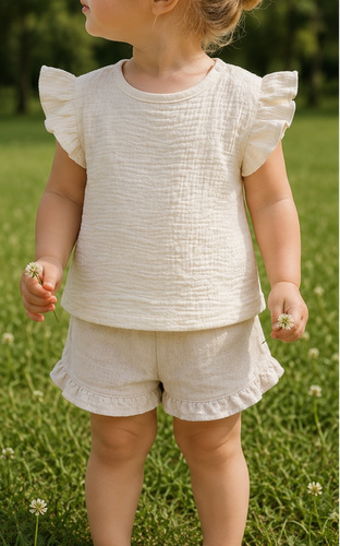 Mamatti BL50103 Musselin Kinderbluse leicht & luftig aus Baumwolle Sommer