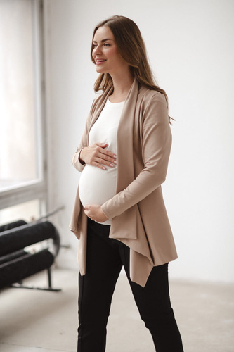 Beige Umstandsstrickjacke von Mama Wrap Milk&Love