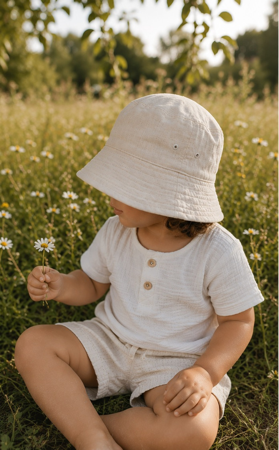 BL55102 Mamatti Weißes Musselin Polo-Shirt mit kurzen Ärmeln und Knöpfen