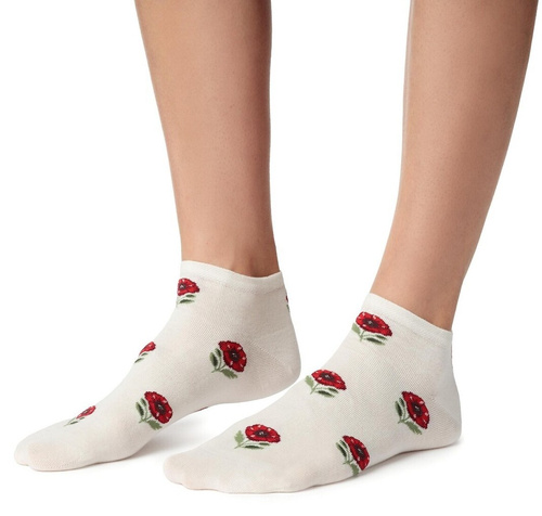 Damen Sneakersocken Steven 114 Summer, dünn, aus Baumwolle, ecru 181