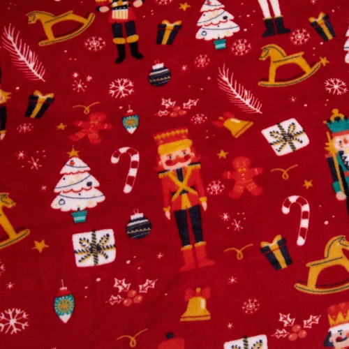 Merry Cozy Christmas rote Teddybär-Bettwäsche von Spod Iglity i Nitki – Plüsch-Mikrofaser 210 g/m²
