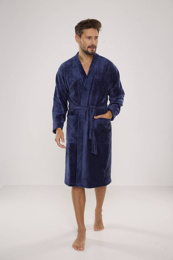 391 Hugo Herren Bademantel De lafense - Denim