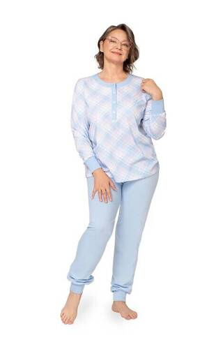 258 Edyta III Interlock Martel Damenpyjama – blau