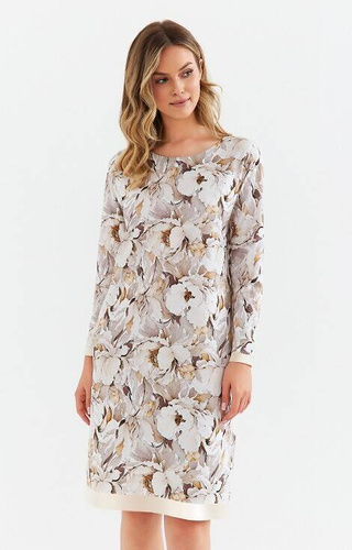 423 Cana Nachthemd – Blumen-Taupe