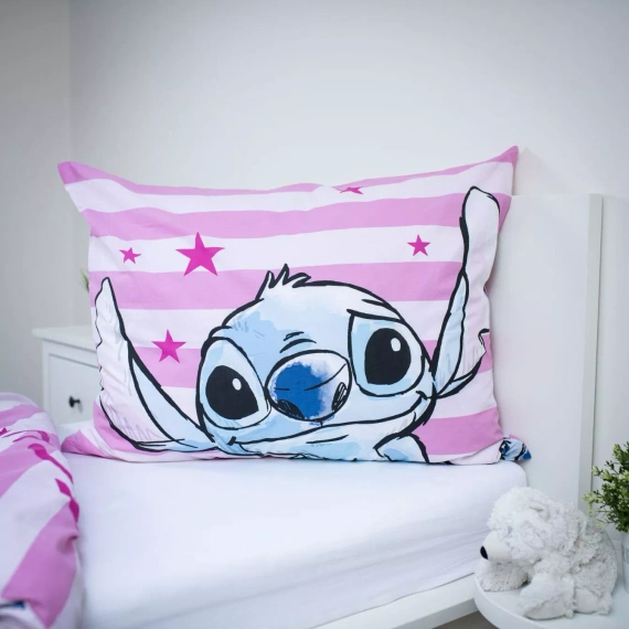 Pościel Lilo i Stitch JF24 140x200 rosa Sterne 100% Baumwolle