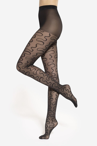 Gatta Moderne Strumpfhose 09 – 40 den, Wellenlinien, matt