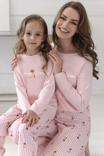 Mädchen-Pyjama Taro 3647 Nola Rosa 100% Baumwolle Langarm