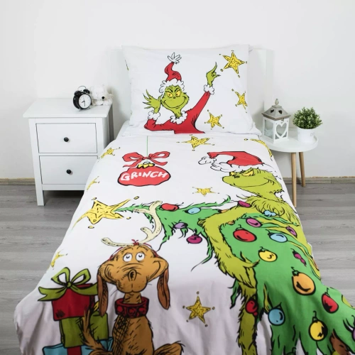Bettwäsche Grinch Grinchmas JF24 140x200 100% Baumwolle Grinch Schloss
