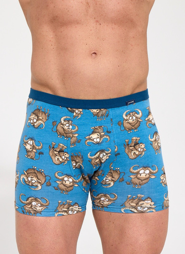 Herrenboxershorts Cornette Tattoo 280/262 Bulls aus Baumwolle, Blau