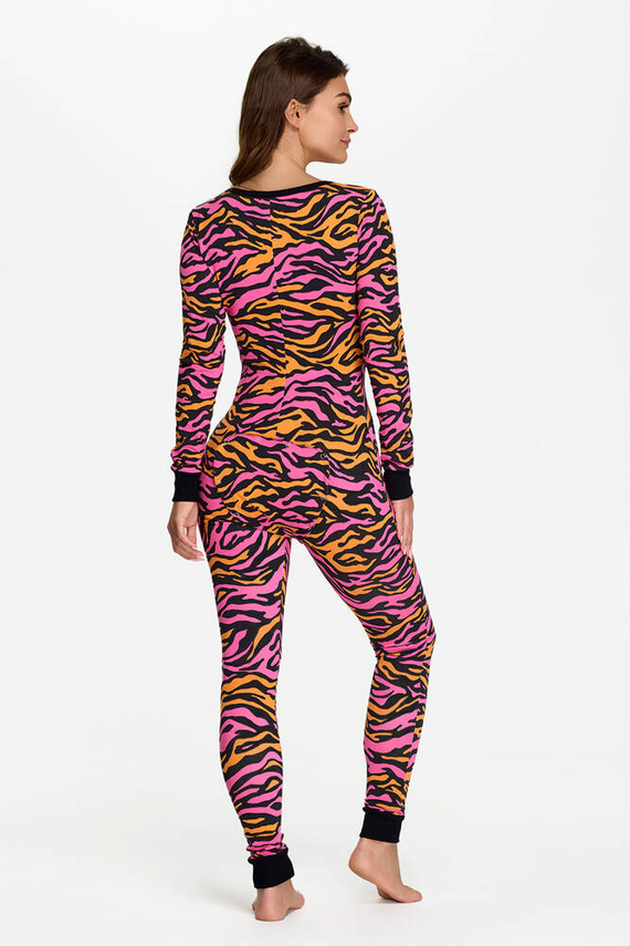 28 Zebra Bonamera Damenoverall, Pink und Orange