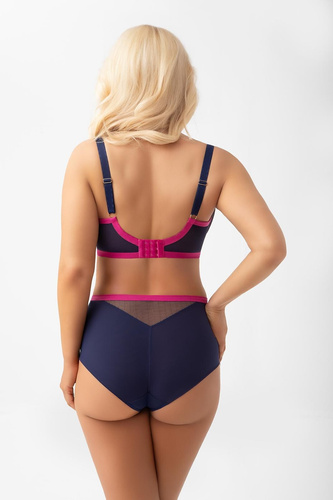 Gorsenia F022 Savina Damen-Slip aus Tüll mit Stickerei, glatter Rücken