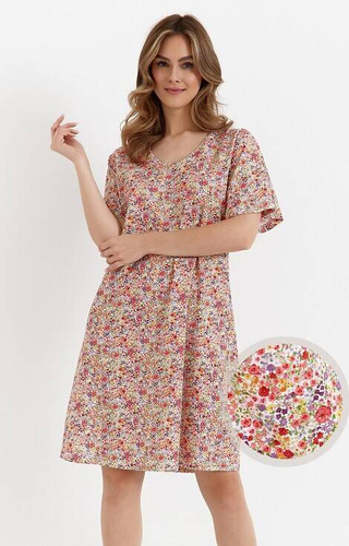 458 Cana Nachthemd – rote Blumen