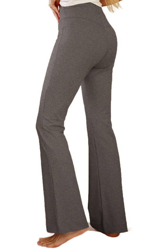 Cara - Damen-Baumwollhose, ausgestellte Beine, 95 % Baumwolle 5 % Elasthan | Polnische Marke Mirale – grau