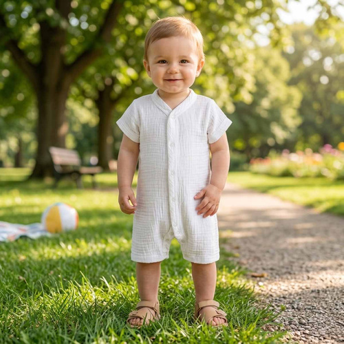 224210 Nicol Musselin Babystrampler aus Baumwolle, atmungsaktiv für den Sommer