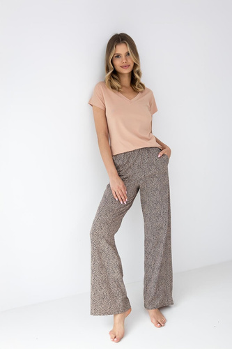 Damenpyjama Liana Sensis – aus Bambus mit Kurzarmshirt und langer Hose | Premium-Komfort