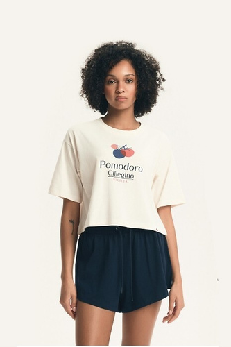 Damen-Pyjama Henderson 43724 Dessie, 100% Baumwolle, Kurzarm, Print mit Tomate