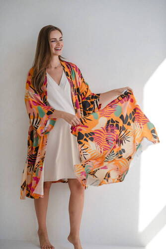 Tropical Orange Milk&Love Bambuswickeltuch