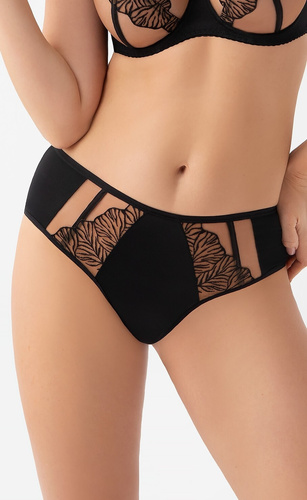 Brazilian Slip K 966 Vida Gorsenia – Mid Waist, Mikrofaser, Stickerei