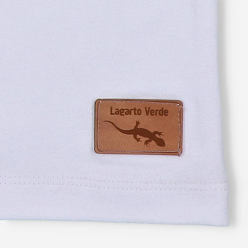 KAR-2007/BIA Lagarto Verde T-Shirt für Jungen, weiß
