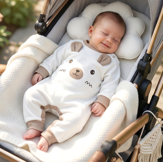 ABN-5509 Sky Journey Babyclown ohne Füße Nini | Bio-Baumwolle, Druckknopfverschluss
