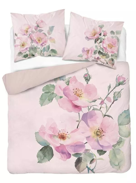 5426 Eine 3D-Mikrofaserbettwäsche mit pastellfarbenen Wildrosen – Detexpol