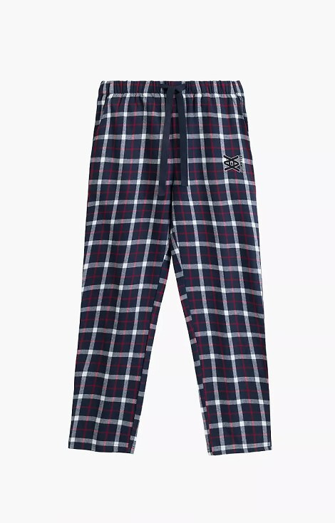 NMB -045 Atlantic Marineblau – karierte Flanell-Pyjamahose für Herren
