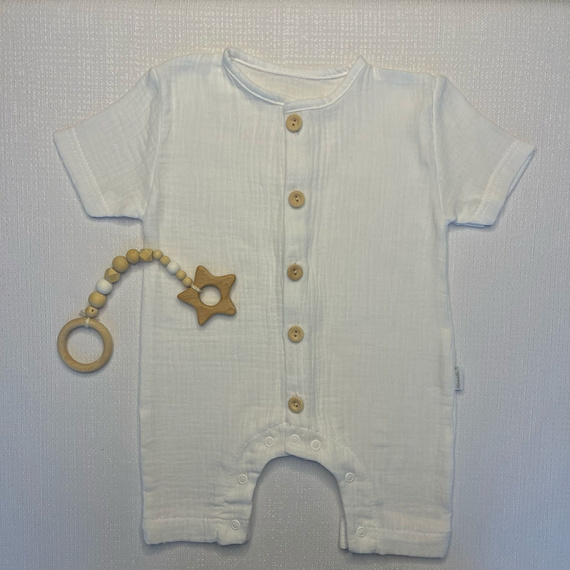 RA55202 Mamatti Musselin-Strampler – weiß