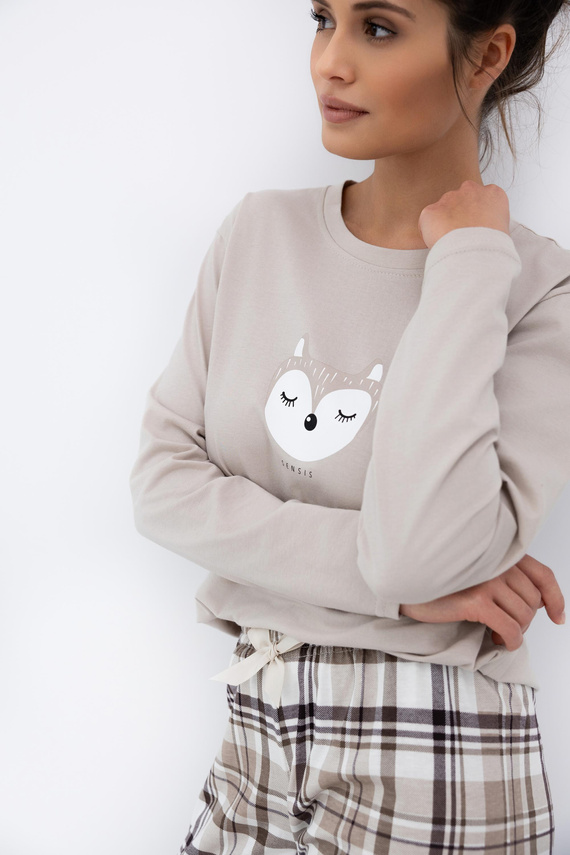 Tinsley Sensis Damenpyjama – Baumwolle, lang, kariert