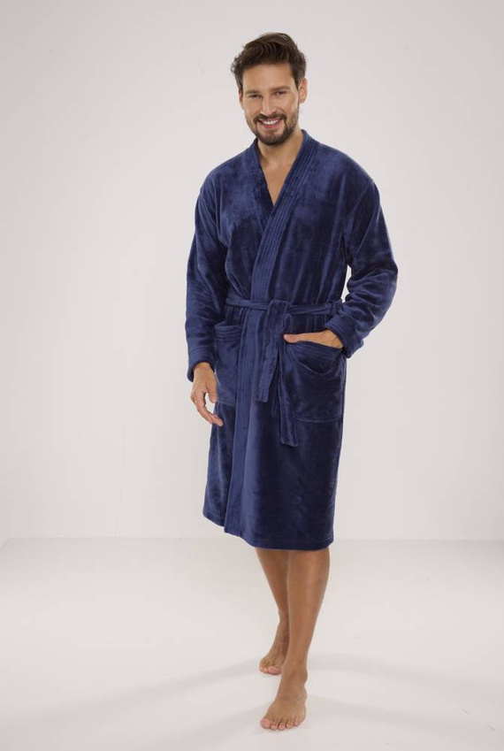 391 Hugo Herren Bademantel De lafense - Denim