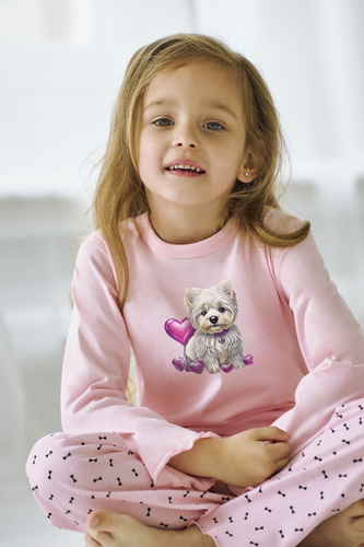 Mädchenpyjama Clara 3488,3489 Taro Pink – Baumwolle, lange Ärmel