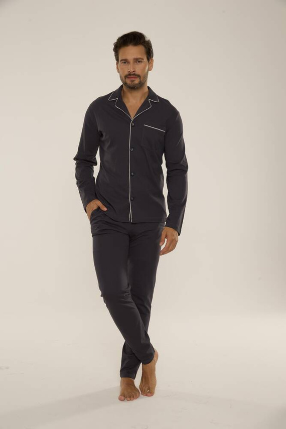 729 Norberto Herren Schlafanzug De Lafense - graphit