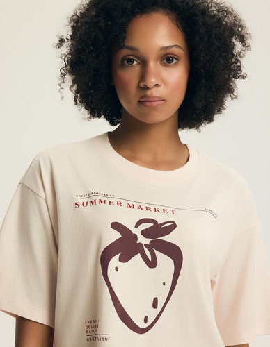 Damenpyjama Henderson Evika 44474 – Baumwolle, Erdbeeren, Shorts