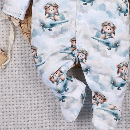NINI BABY BEAR PILOT Baby-Strampler aus Bio-Baumwolle ABN-5747/PIL