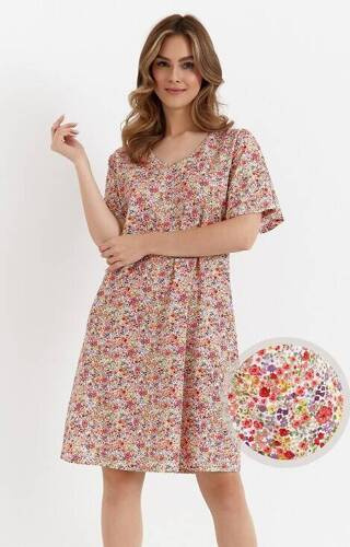 458 Cana Nachthemd – rote Blumen