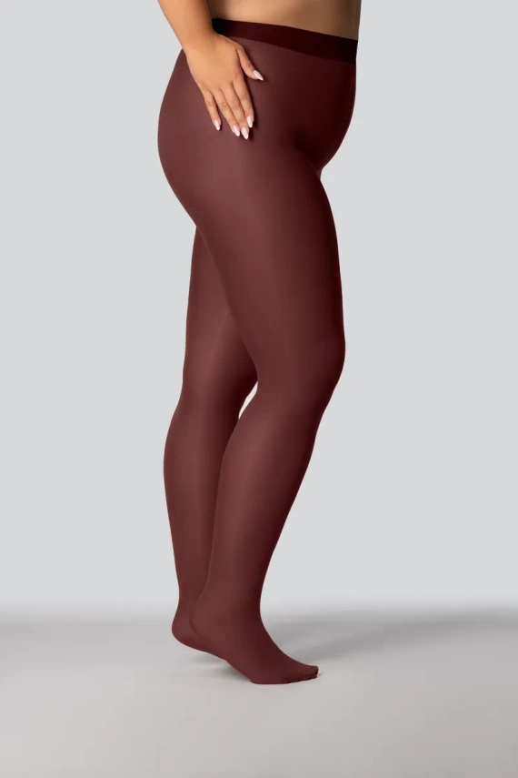 Elizabeth Queen Size Strumpfhose 70 den Rotwein – glatt, matt, bunt, bequem