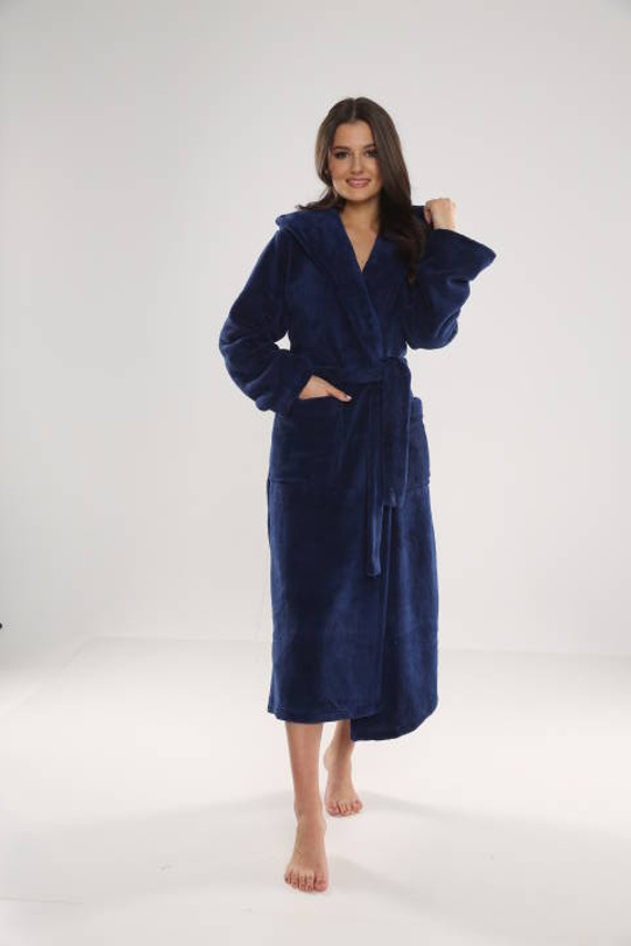 807 Luna II Langer Morgenmantel für Damen Forex - Marineblau