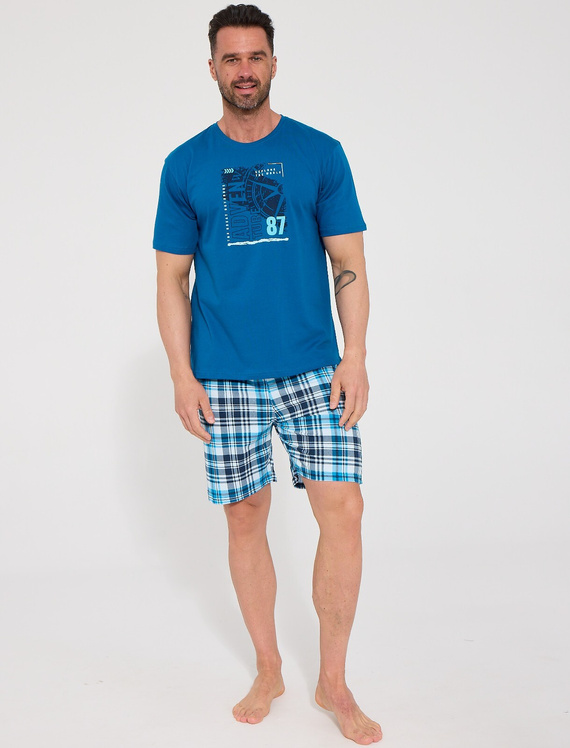 Herren-Pyjama Cornette 326/344 Compass 100% Baumwolle Kurze Hose