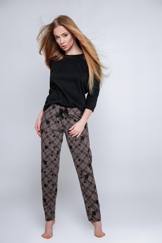 Sensis Reach For The Stars Damenpyjama – schwarzbraun