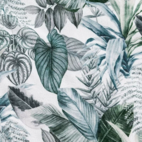 Davos 2 Decke Tagesdecke Blätter Eurofirany grün und silber