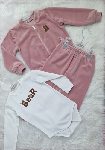 Bear Bambarillo Kinder-Samt-Trainingsanzug rosa | Weiches Set