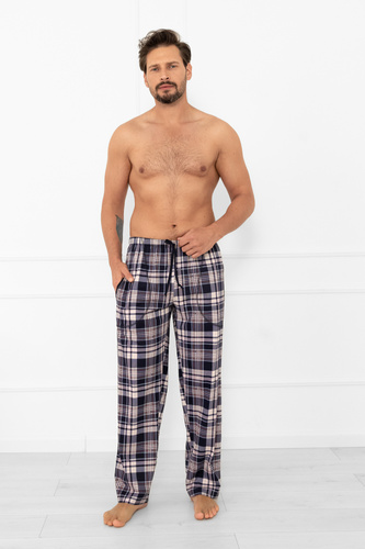 Edwin Italian Fashion Herren Pyjamahose - Baumwolle, kariert, lang