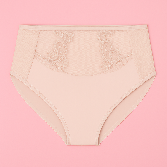 Figi damskie VF-474/469 - wysoki stan, koronka, komfort Vena nude