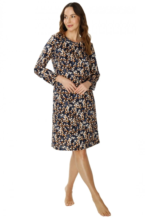 86675 Lucy Seagull Nachthemd, brauner Aufdruck